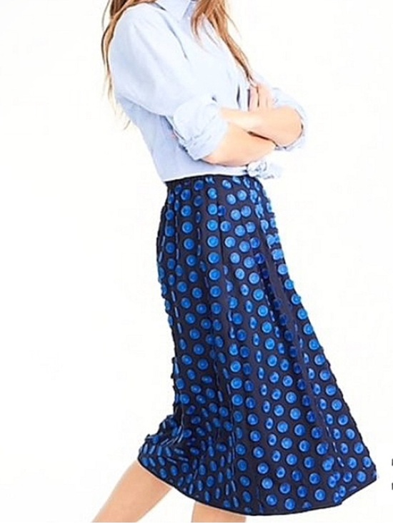 J. Crew Dresses & Skirts - Midi skirt in fringe dot
